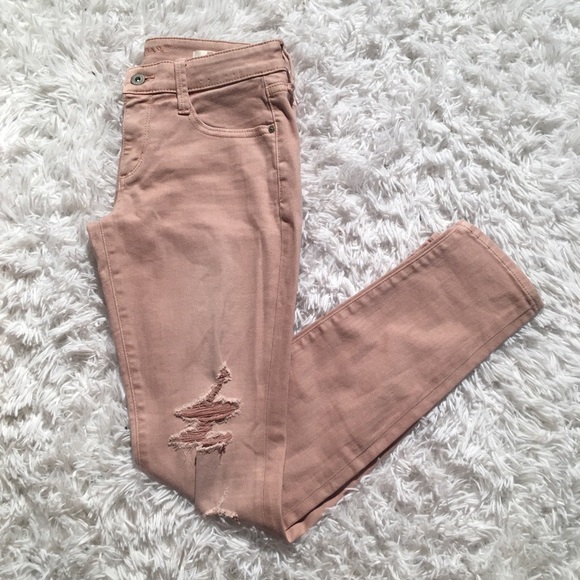 Arizona Jean Company Denim - Blush Pink Ripped Skinny Jeans